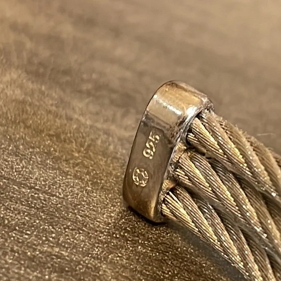 🌻HP🌻Bangle Bracelet. Labeled 925 (Sterling) & Steel. Great style & comfortable - Picture 5 of 6